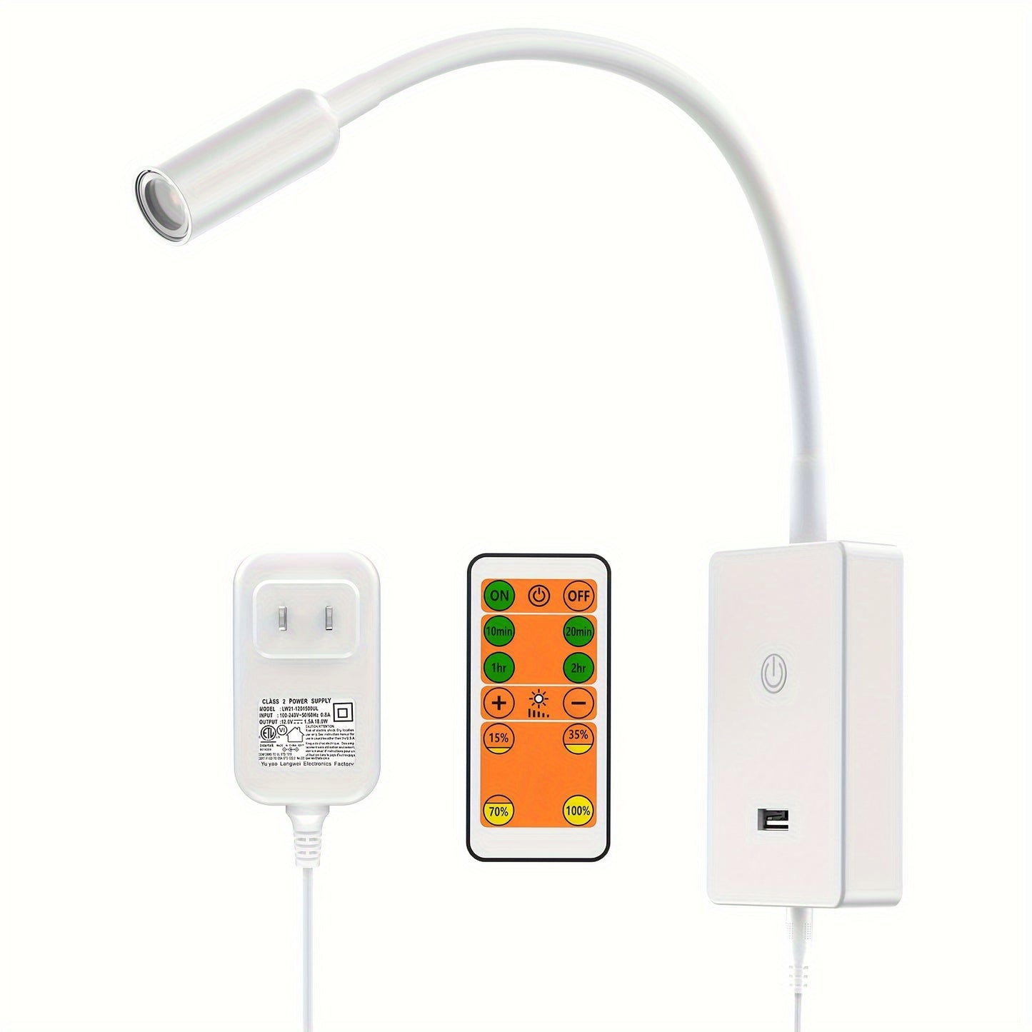 Mounted light with charger, easy and luxurious.