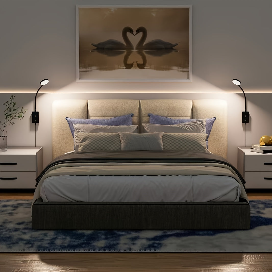 Mounted light with charger, easy and luxurious.