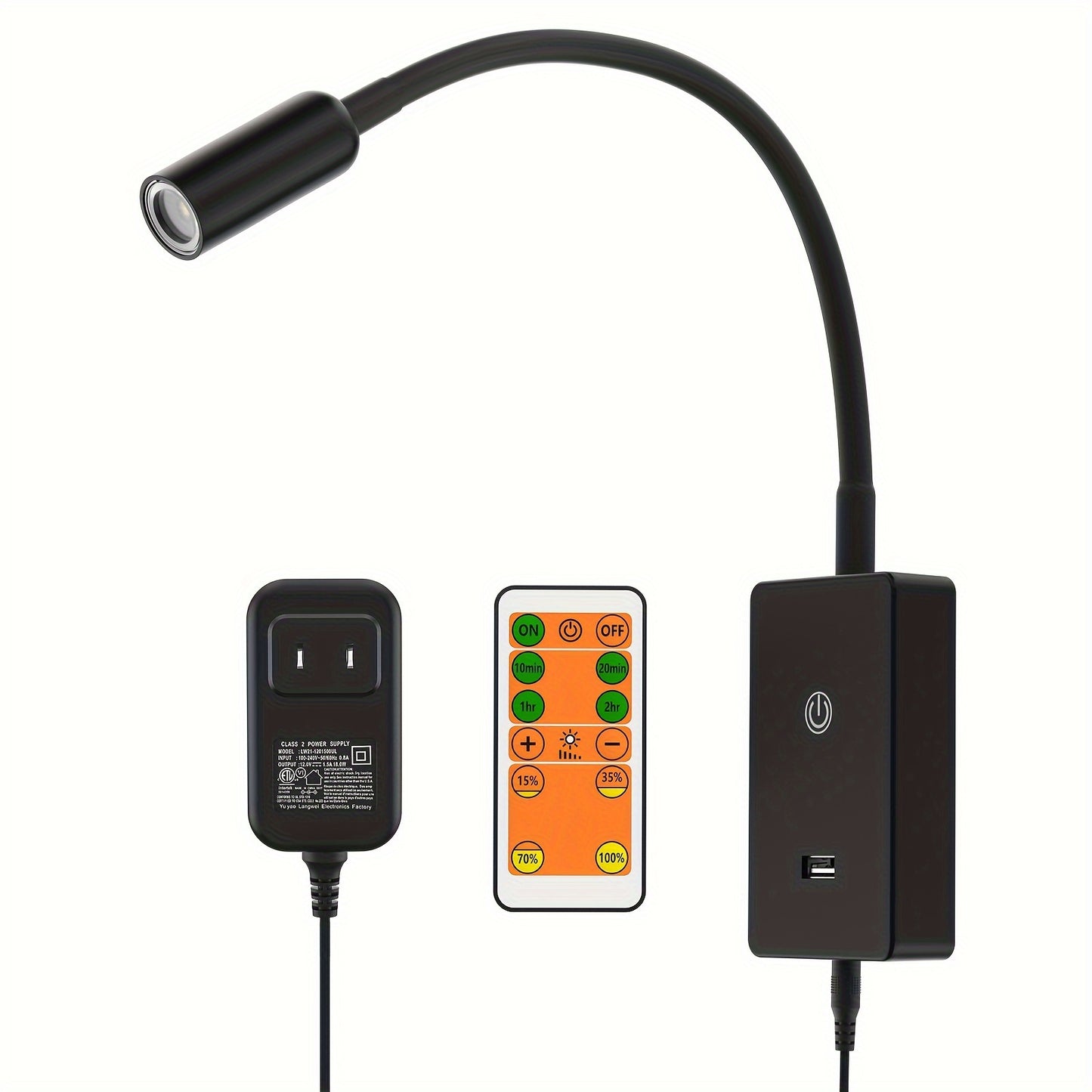 Mounted light with charger, easy and luxurious.