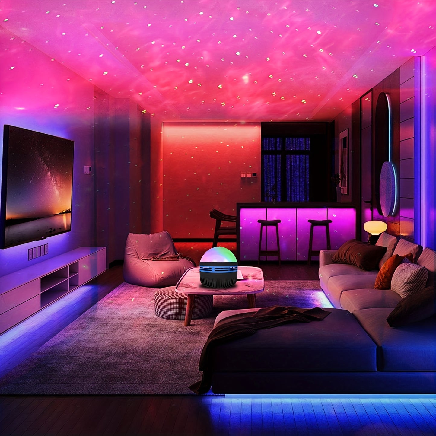 1pc Night Projector, Desk Lamp, for Gaming Room/Bedroom/Ceiling/Party.