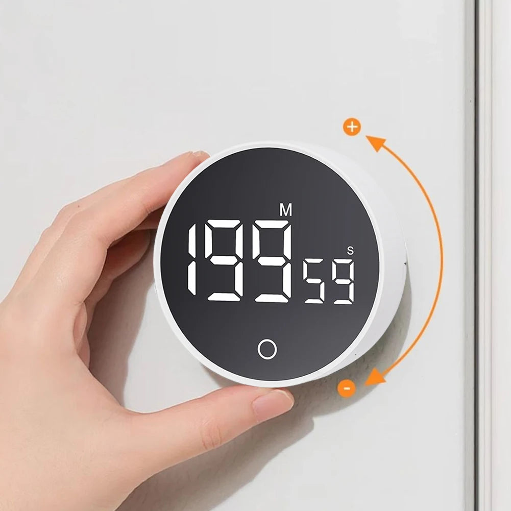 Magnetic Digital Timer Large LED Display Electronic Digital Timer Stopwatch Alarm Clock for Cooking Working Studying